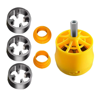 PPR Pipe Threader Kit With 1/2In 3/4 In 1 Inch Dies Pipe Threader Pipe Round Die PVC Pipe Threading Tool Kit Power Tool Parts