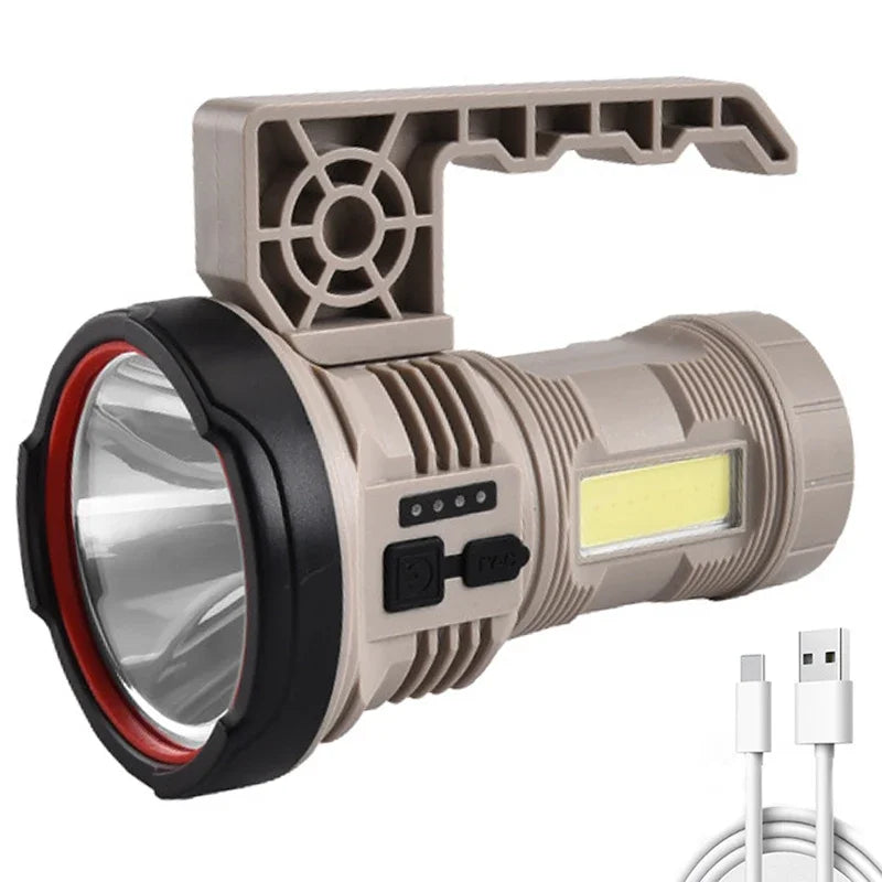 20W LED Flashlight COB Type-C Rechargeable Zoom Torch