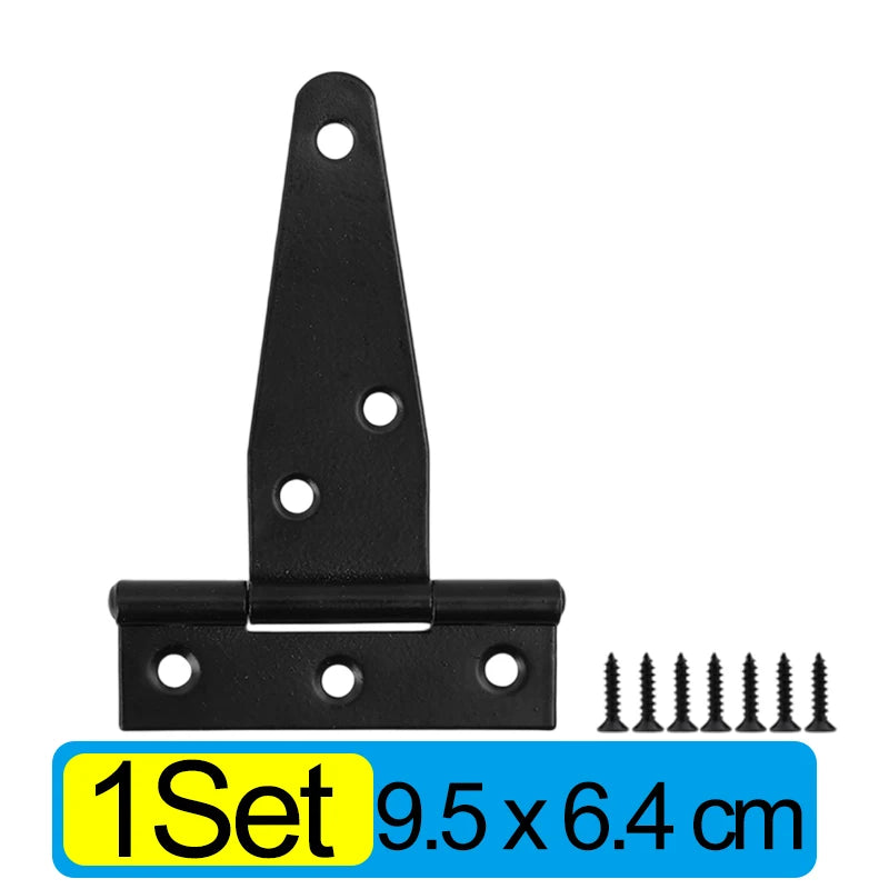Iron Cold Rolled Steel T Shape Hinge Iron Triangle Hinge Sturdy Shed Hinge Door Gate Hinges for Home Store Furniture Hardware