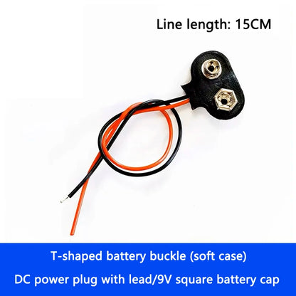 9V Battery Snap Connector with DC Lead and Square Cap