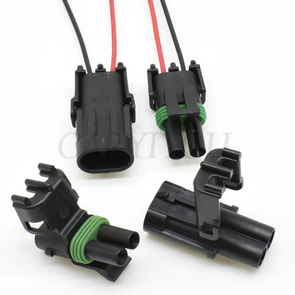 2 Pin 2.5mm Waterproof Motorcycle Electrical Connector Male Female Injector Socket Compatible with 12010973 12015792