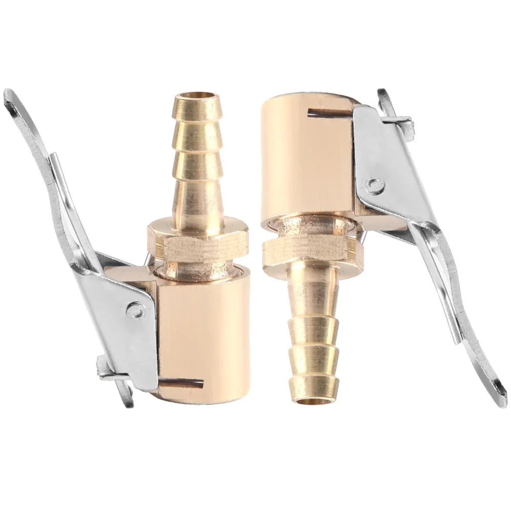 8mm Car Tire Valve Clip Solid Brass Nozzle Clamp Inflation Pump Adapter Air Chuck Inflator Quick Connector Tire Accessories 2pcs