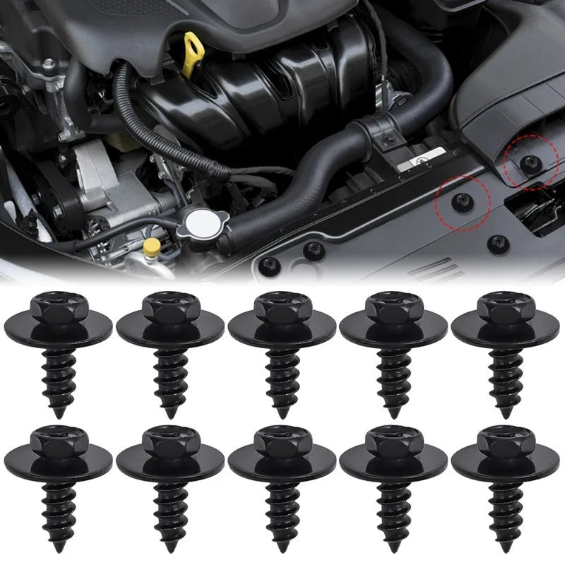 Automotive Hexagonal Self-tapping Screws Fender Splash Guard Rivet Clips 20x24mm 10-50pcs