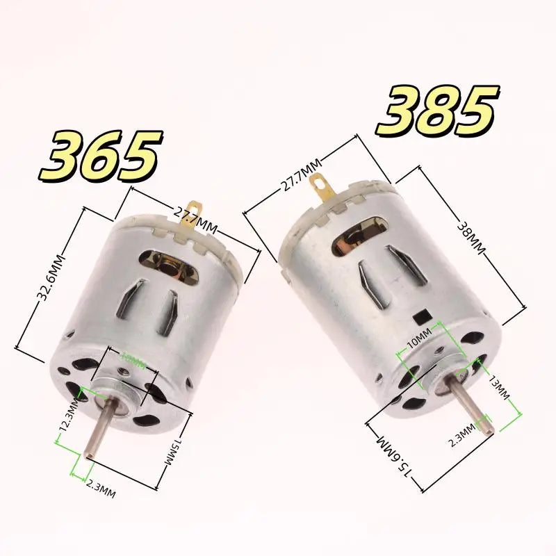 New 1pc DIY Toy Fan Mini Micro Motor For Hair Dryer DC Motor 12V 365 385 High Speed Carbon Brush Electric Motor