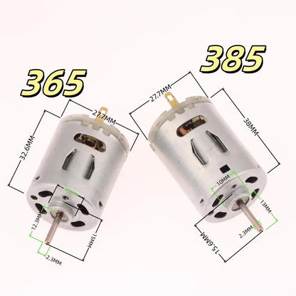 New 1pc DIY Toy Fan Mini Micro Motor For Hair Dryer DC Motor 12V 365 385 High Speed Carbon Brush Electric Motor