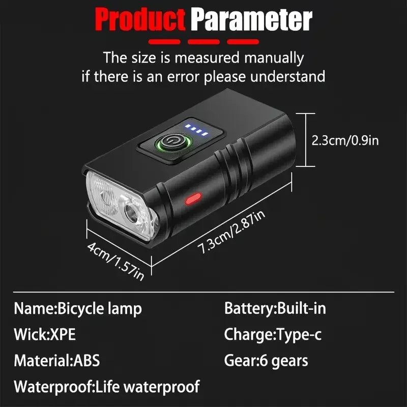 Rechargeable Bike Light Front Light Taillight Mini Night Safety Warning Lantern Bicycle Accessories for Night Outdoor Cycling