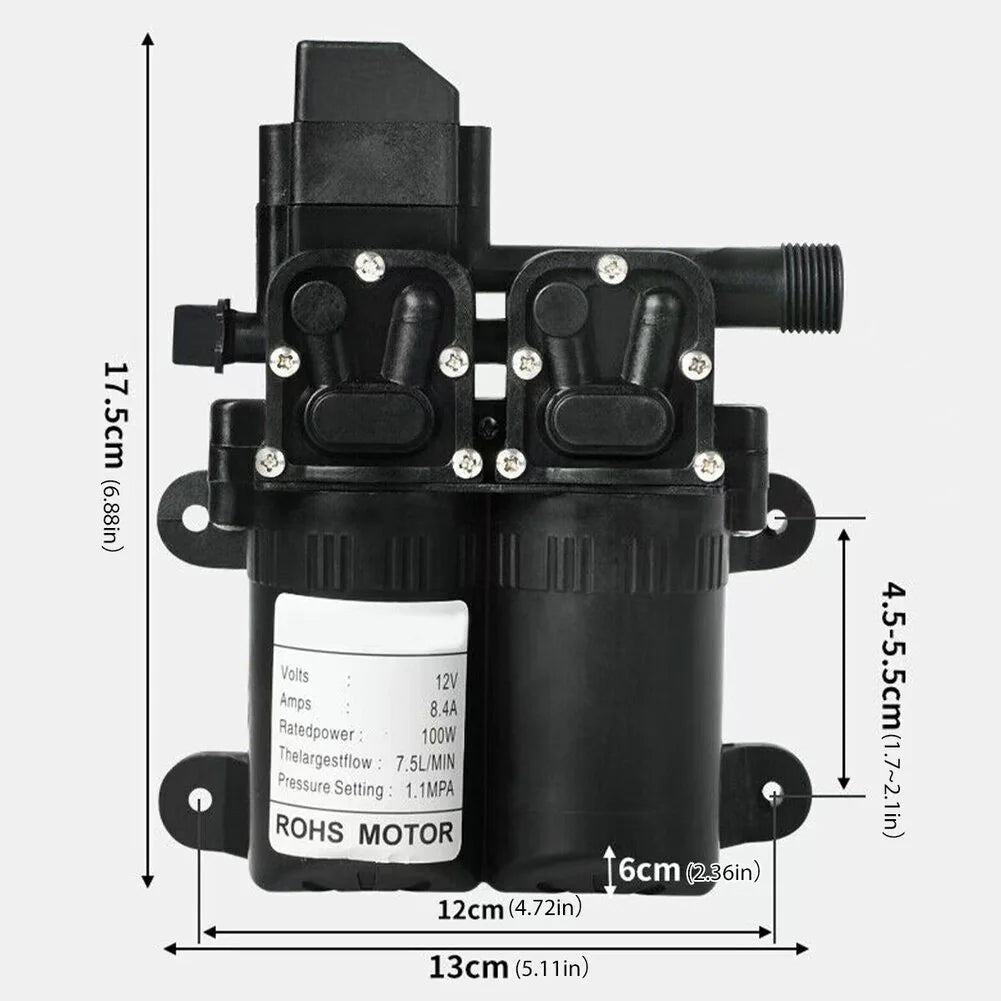 12V Electric Booster Pump — Self-Priming Water Pump for Garden Watering, Car Washer, Boat, Caravan &amp; Shower