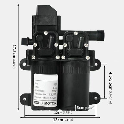 12V Electric Booster Pump — Self-Priming Water Pump for Garden Watering, Car Washer, Boat, Caravan &amp; Shower