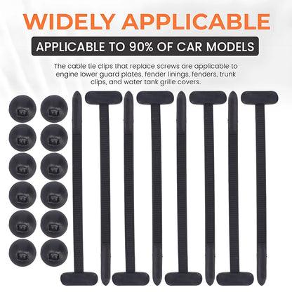 Nylon Cable Tie Buckle Auto Fastener Screw Self-Locking Zip Ties Car Trunk Engine Guard Panel Wire Management Strap Fixed Tools