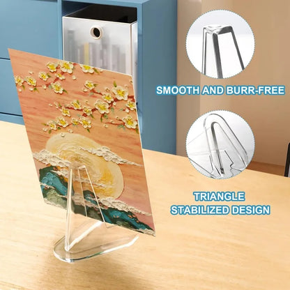 50-1Pcs Acrylic Display Stand Transparent Triangle Commemorative Coin Watch Card Holder Display Rack For Exhibitions Home Decor