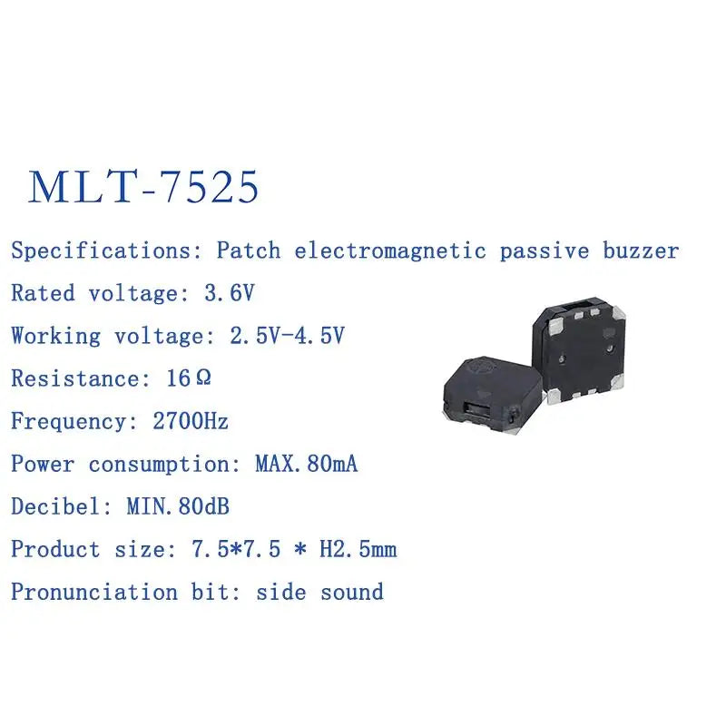 Active and Passive Electromagnetic Patch Buzzers MLT-4020 MLT-5018 MLT-5020 MLT-5030 5525 7525 8530 8540 9025 9032 9045 MLT9650