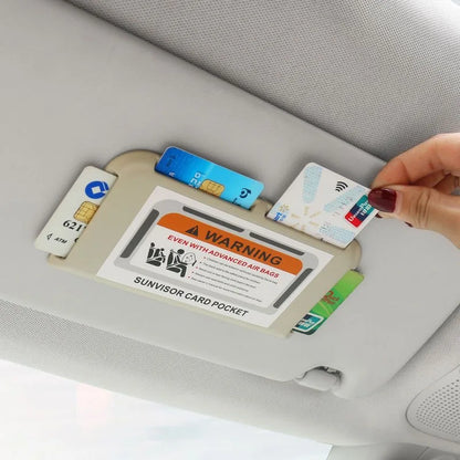 Car Sun Visor Card Holder Phone Number Clip Parking Organizer 1/2pcs