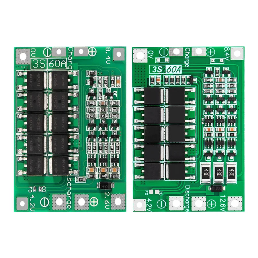 3S Li-Ion Battery BMS Protection Board ¨C 60A Enhanced Balanced Module for DIY Packs & Power Tools