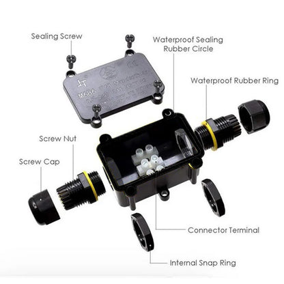 IP66 Waterproof Outdoor Junction Box 2/3 Way Electrical Cable Connector Case