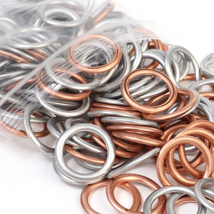 200/10pcs Car Oil Pan Drain Gasket Drainage Bolt Pad Aluminum/ Copper Oil Drain Plug Gasket Cars Accessories for Volkswagen Audi