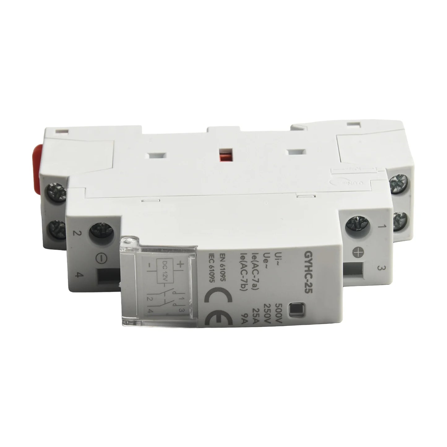 25A Contact Din Rail Mount RoHS Compliant Transparent Flip Cover Flame Retardant Plastic Low Power Consumption