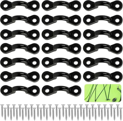 20/5Set Kayak Clips – Inflatable Boat Deck Rigging Fixed Eye Kit for Marine Boat, Rowing & Aquatic Sports Accessories