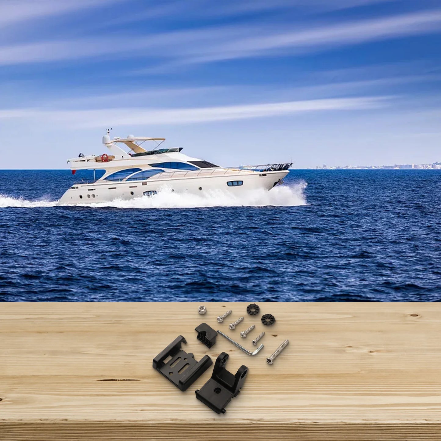 Skimmer Mount Black Transducer Mount 1 Set Included Adjustable Angle Design Marine-grade Material For XNT Sensors