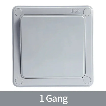 IP66 Outdoor Wall Switch 16A Weatherproof Push Button 1/2/3 Gang Electrical for Garden Patio Exterior Use