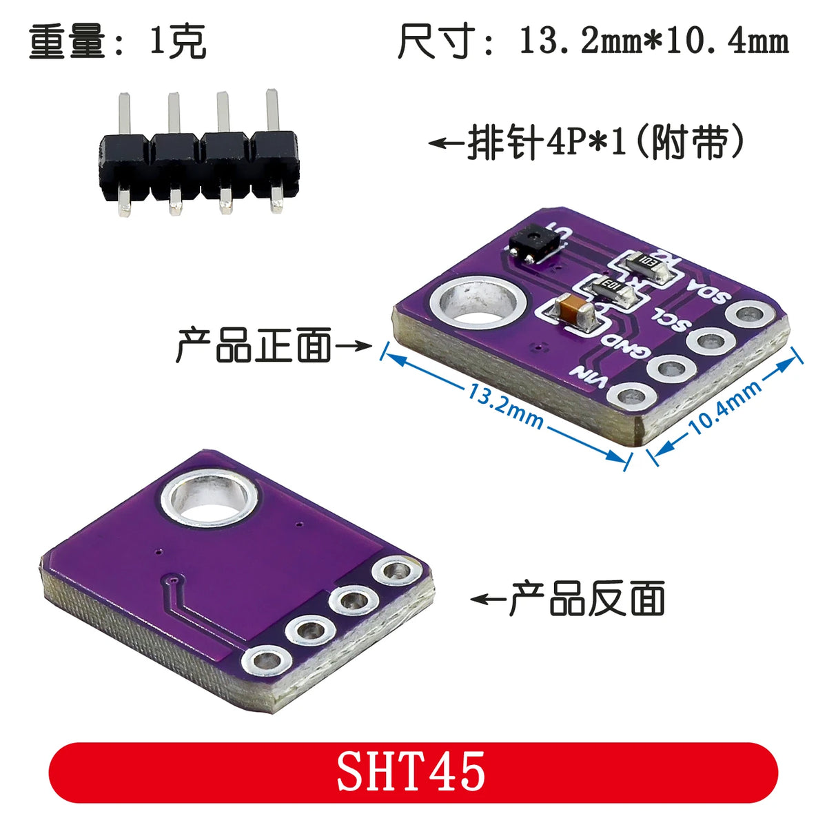 Sht45 Module Digital Temperature and Humidity Sensor Module SHT30 SHT31 SHT35 SHT40 ...