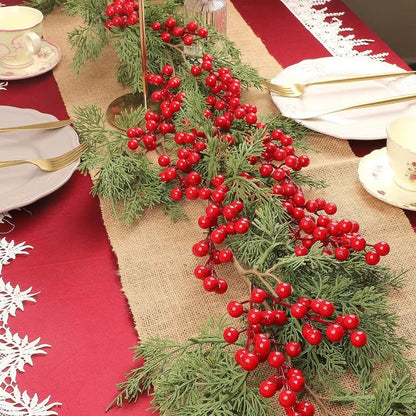 20/1Pcs Christmas Artificial Berries Fake Holly Berry Flower Stamen Bouquet DIY Christma Wreath Xmas New Year Gifts Table Decor