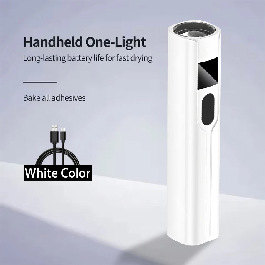 Rechargeable Professional UV LED Nail Lamp — Portable Mini Desk Nail Dryer with Display Stand for Gel Nail Art