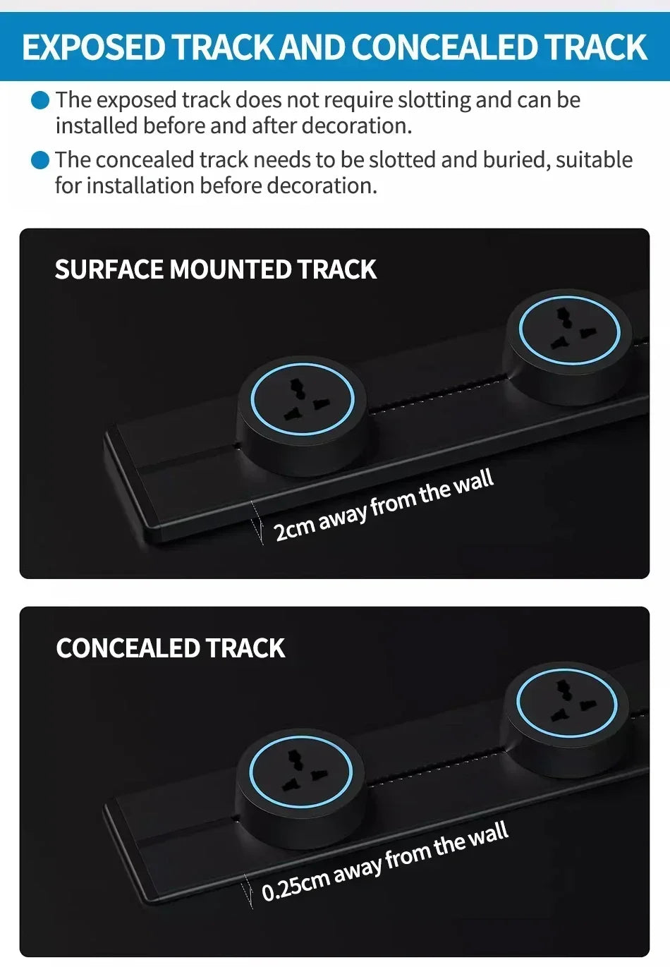 Track Socket Wall Power Rail Movable Sockets High-End Home Appliance P ...