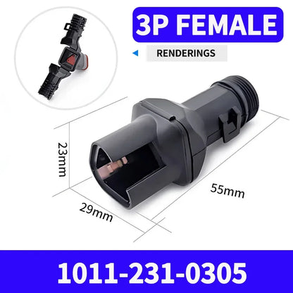 2-12P DT Connector Male Female Tail Clip Set 1011-235-0405 with Corrugated Pipe Harness Protective Sheath