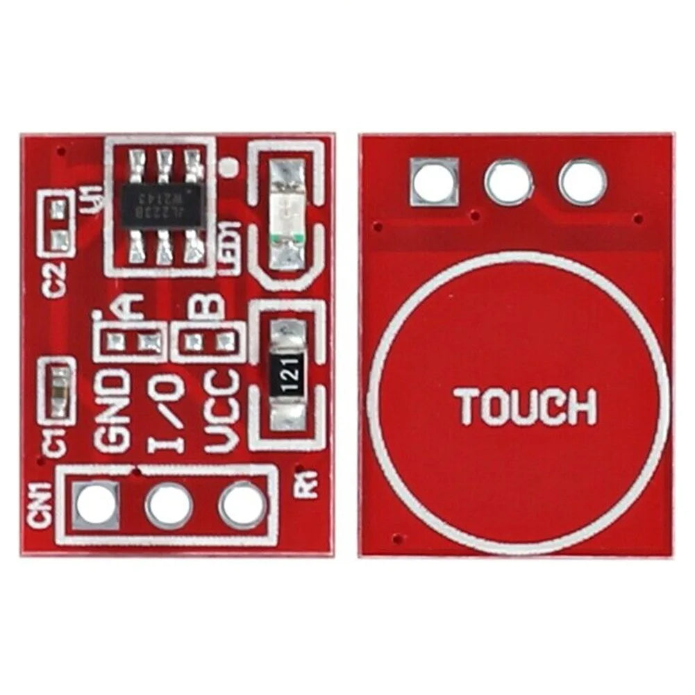 20Pcs TTP223 Touch Button Modular Self-Locking Micro Capacitive Switch Red Single Capacitive Switch 2.5V-5.5V Electrical Equipme