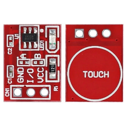 20Pcs TTP223 Touch Button Modular Self-Locking Micro Capacitive Switch Red Single Capacitive Switch 2.5V-5.5V Electrical Equipme