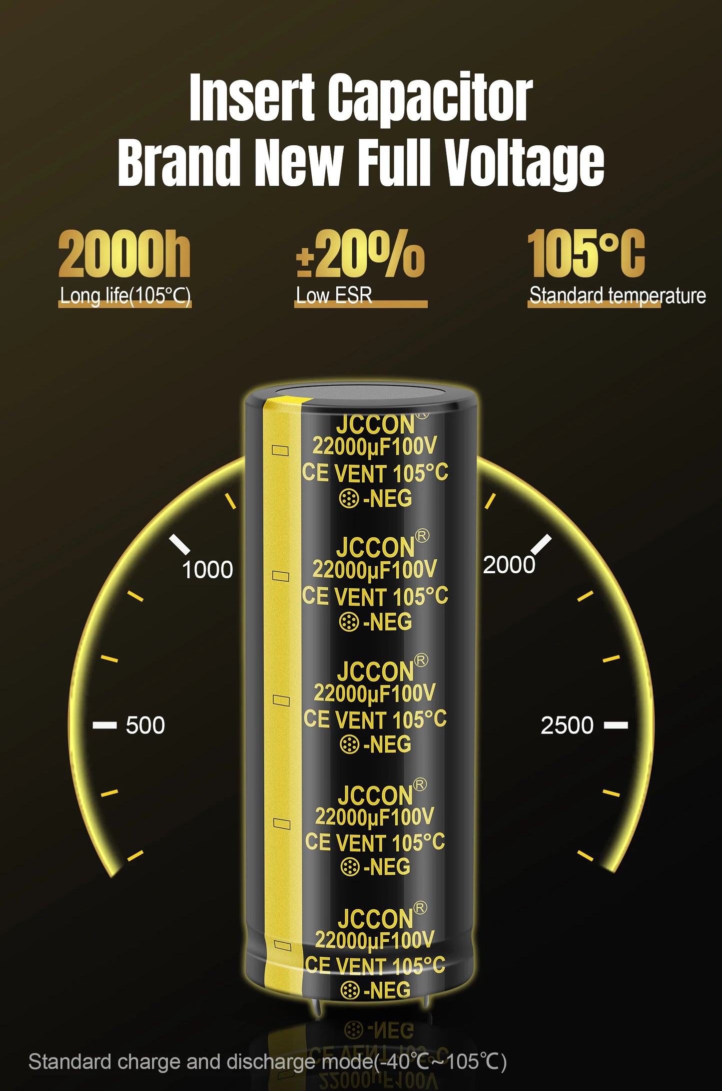100V 22000uF Electrolytic Capacitor 40x100mm for HIFI Audio Amplifier Filter