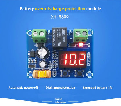 XH-M609 DC Voltage Protection Module 6-60V Undervoltage Cutoff for Lithium Battery Low Power Disconnect