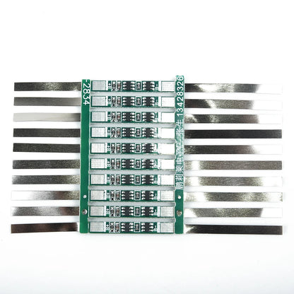 3A Protection Board Kit for 3.7V 18650 Li-ion Battery with Solder Tabs JB 28×3mm, Over-Discharge Protection 4.275±0.025V