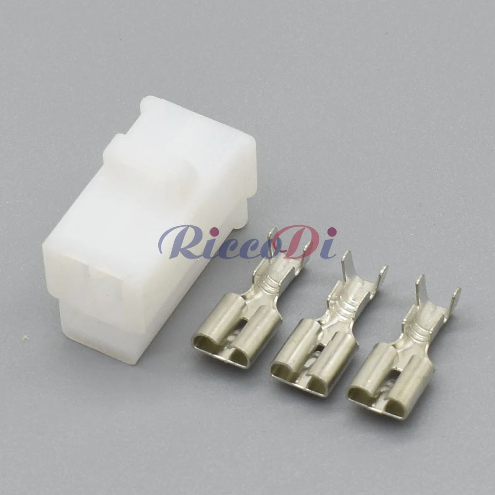 3-Pin 6.3mm Sealed Connector 6110-4533 6120-2033 DJ7031A-6.3 PA66 CDI Battery Charger Automotive