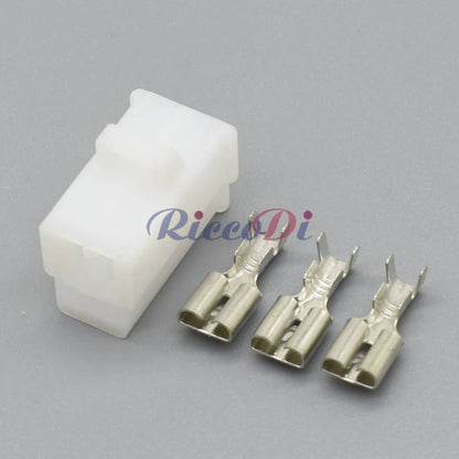3-Pin 6.3mm Sealed Connector 6110-4533 6120-2033 DJ7031A-6.3 PA66 CDI Battery Charger Automotive