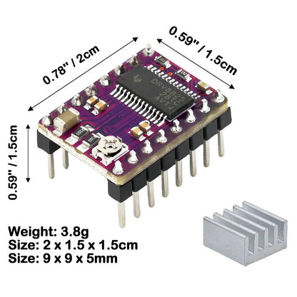 A4988/DRV8825 Stepper Motor Driver Module with Heat Sink, StepStick Carrier for 3D Printers and Arduino