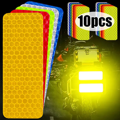 Car Bumper Reflective Safety Strip Stickers – Warning Reflector Tape for Auto Exterior & Interior (10pcs)