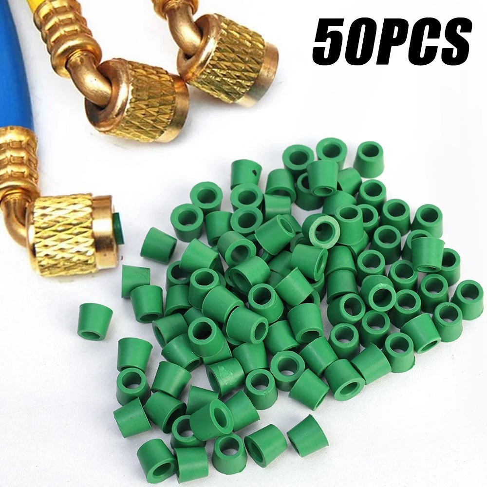 200/50Pcs Car Air Conditioning Line Repair Gasket “1/4" Charging Hose/Manifold Repair O-Ring Seal Rubber Gasket Auto Repair Tool