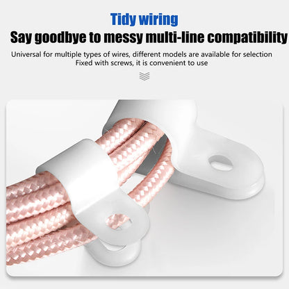 100Pcs/Pack U-Type R-Type Nylon Clamp Cable Clips Plastic Hose Fasteners Mount Fix Hardware Electrical Fitting Wire Management