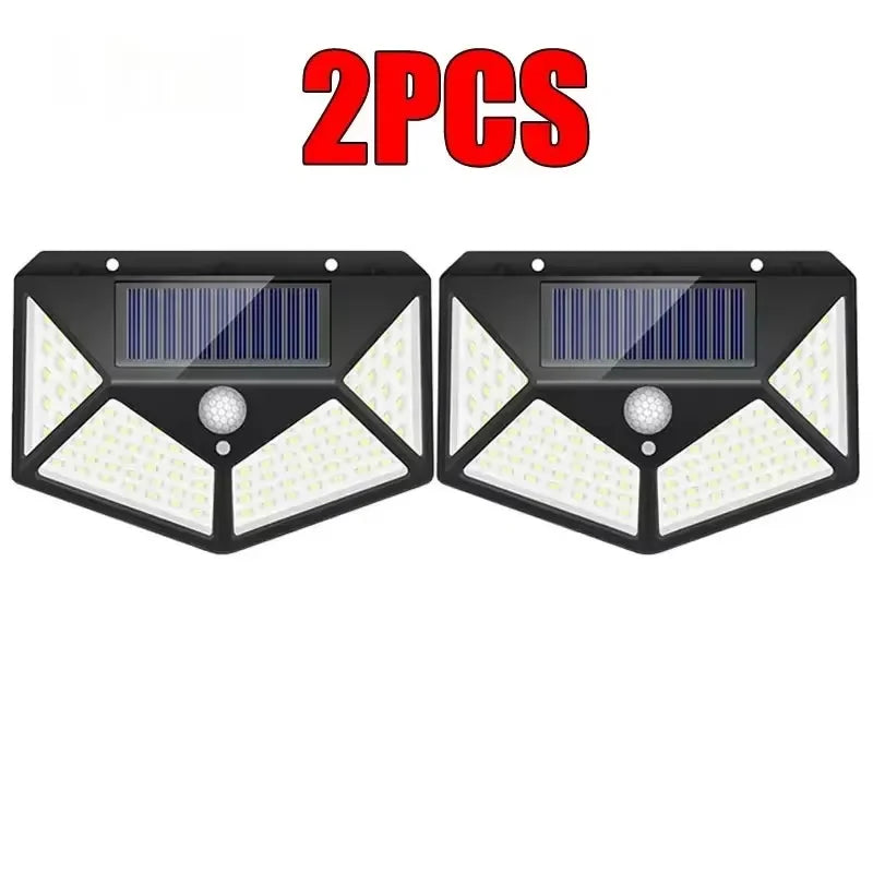 6 PCS 100 LED Solar Sensor Wall Light Outdoor Sunlight Security Street Lamp 270° Lighting Waterproof Torch Garden Night Lantern