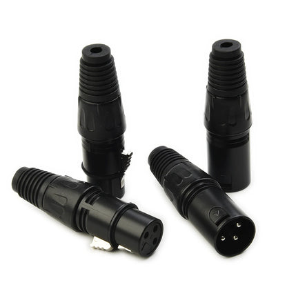 XLR DMX 3-Pin Male & Female MIC Snake Plug Audio Microphone Cable Connector, Signal Transmitter