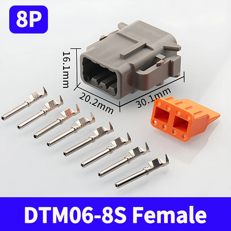2-12 Pin Way Deutsch DTM Series Connector Male Female Docking Harness Plug 2P 3P 4P 6P 8P 12P DTM04-2P DTM06-2S