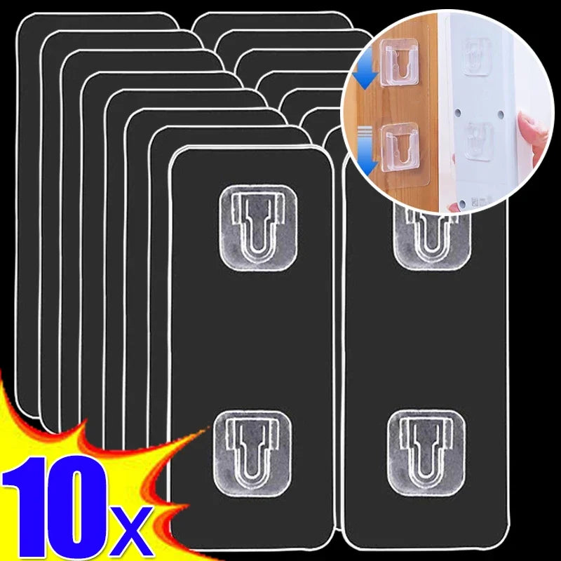 Double-Sided Adhesive Wall Hooks Strong Transparent Suction Cup Hooks