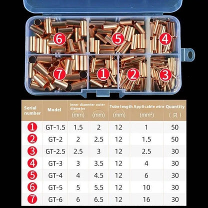 Non-Insulated Butt Terminal Assortment Kit Copper Crimp Connector