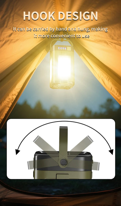 4-leaf Solar  LED Lantern Rechargeable Emergency Flashlight Portable Power Bank Foldable Tent Light for Outdoor Camping Fishing