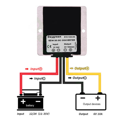 Regulator Power Converter IP68 Short-circuit Protection Step Down Module Waterproof 12V 24V To 6V DC-DC Full Power H10-1224-06