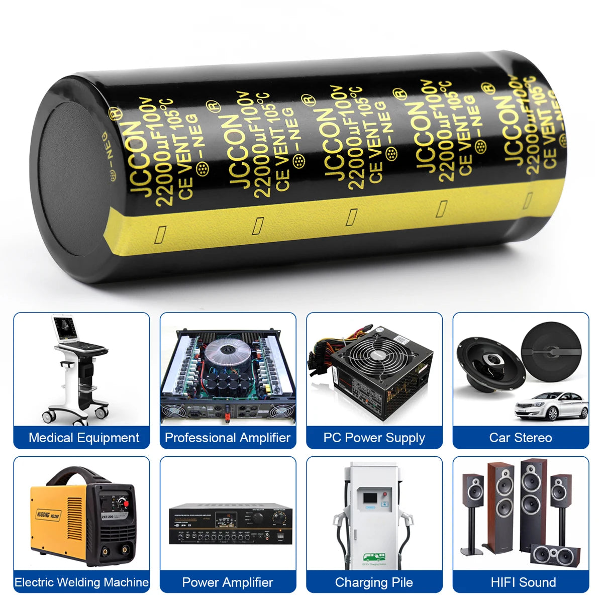 100V 22000uF Electrolytic Capacitor 40x100mm for HIFI Audio Amplifier Filter