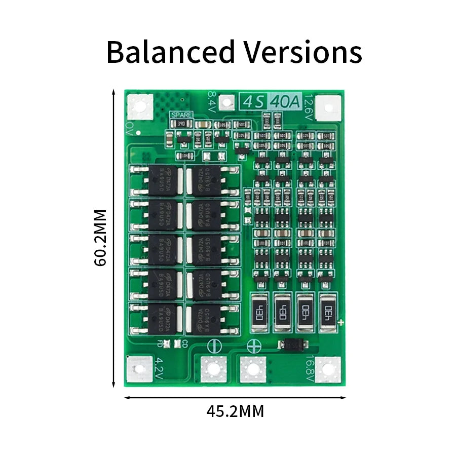 Li-ion Battery Protection Board 40A BMS for 18650 Cells ¨C Enhanced Balanced Version for DIY Battery Packs and Power Tools