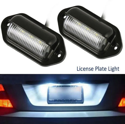 6 LED Car License Plate Light 12-24V Waterproof White Lamp