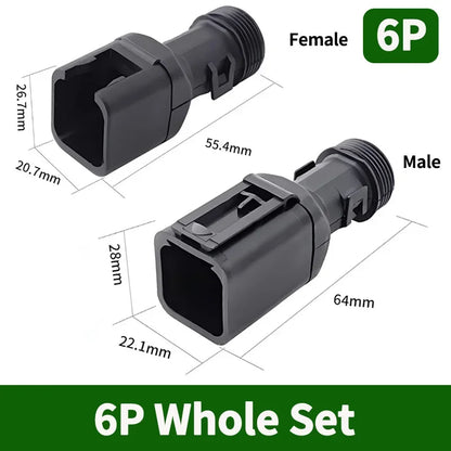 2-12P DT Connector Male Female Tail Clip Set 1011-235-0405 with Corrugated Pipe Harness Protective Sheath